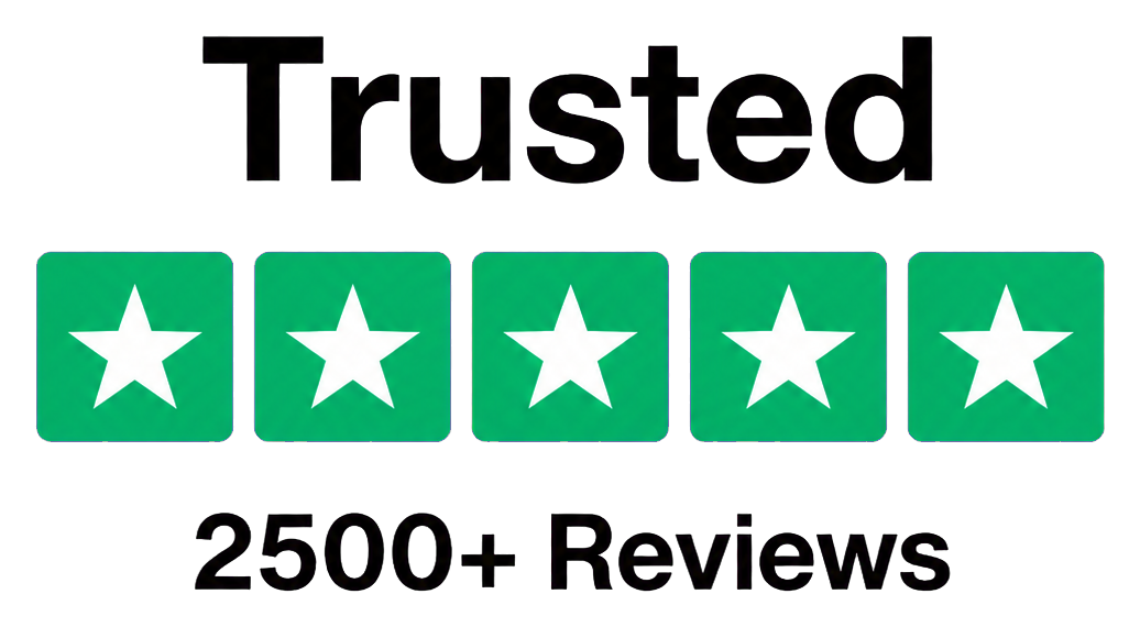 Trusted — five stars, 2500+ reviews
