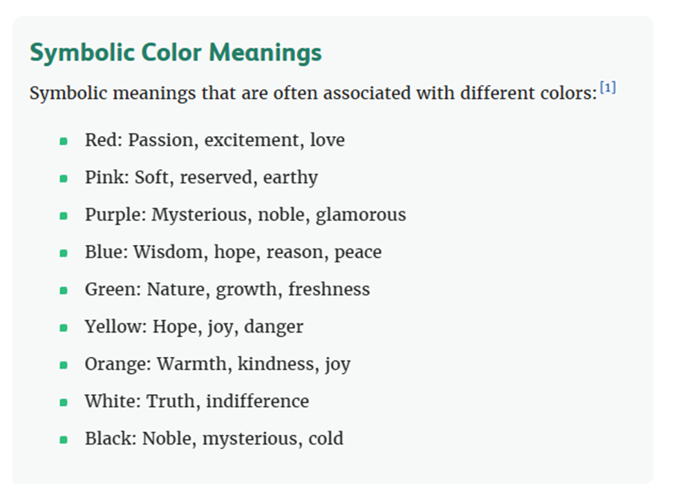 Symbolic Color Meanings