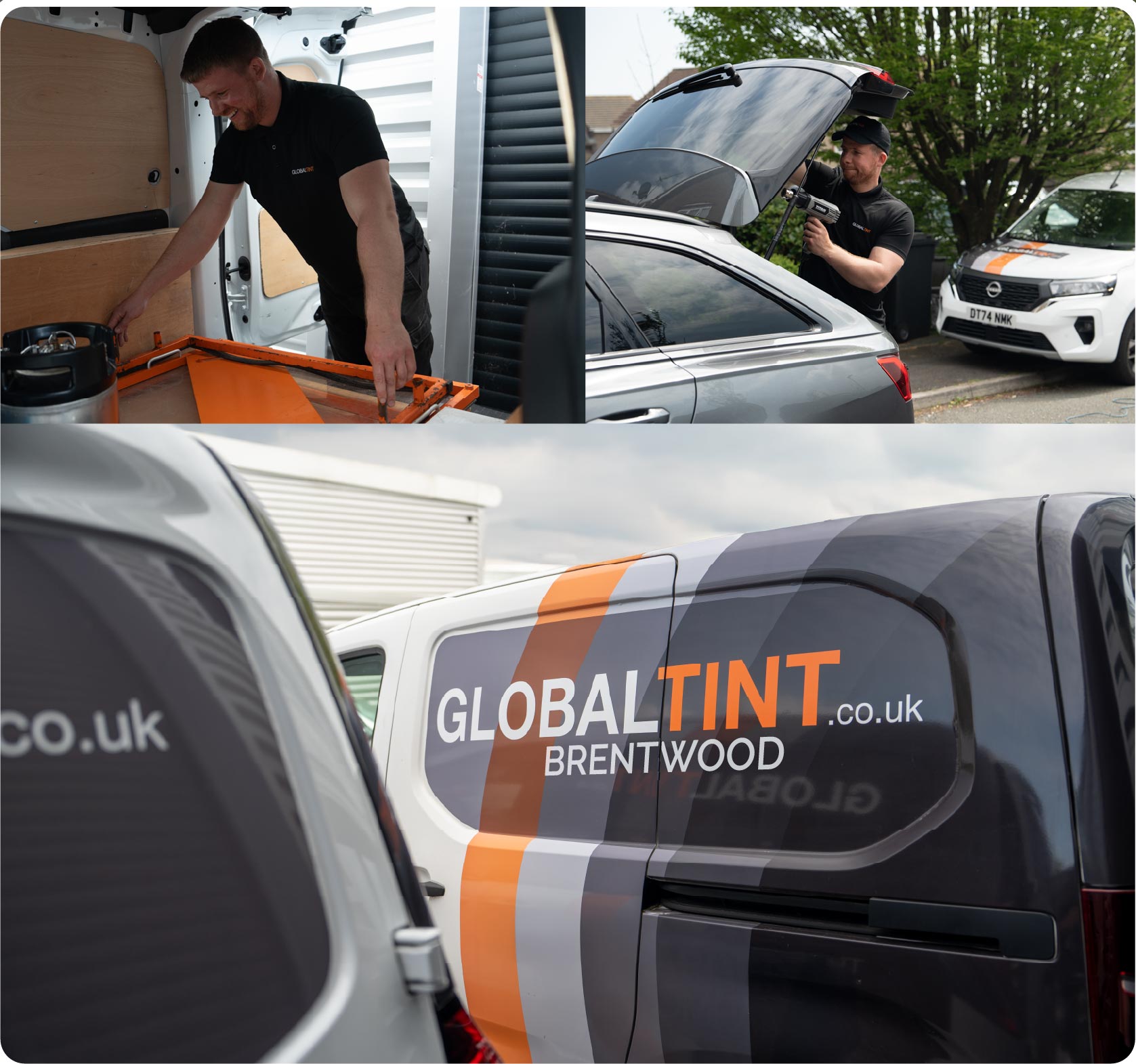 Mobile Window Tinting Expert Working in Brentwood