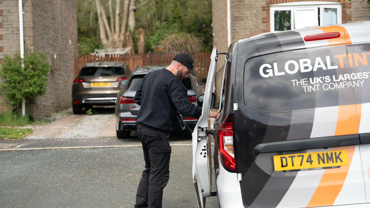Mobile Tinting Technician from Caerphilly Working On-Site