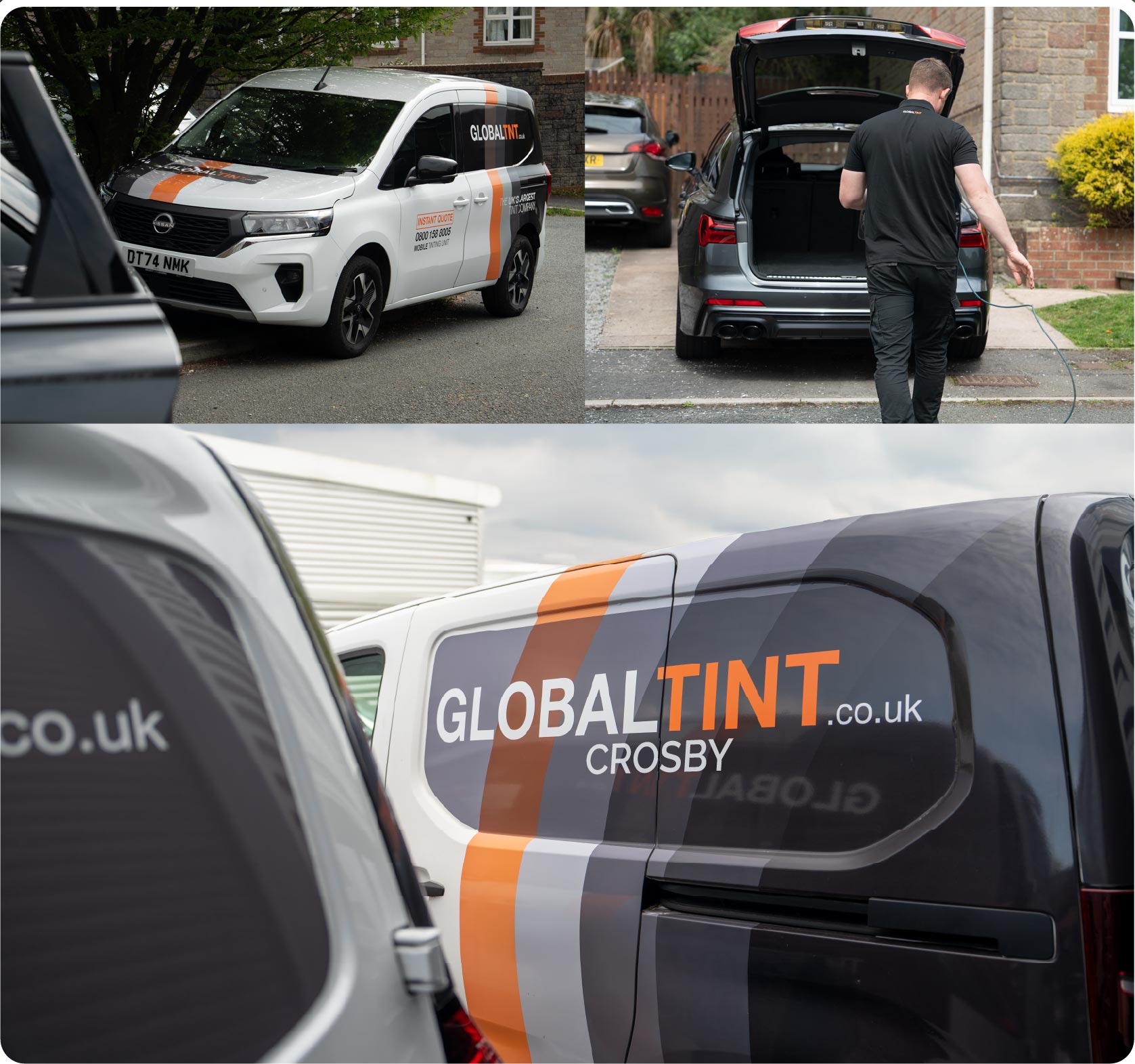 Mobile Window Tinting Expert Working in Crosby
