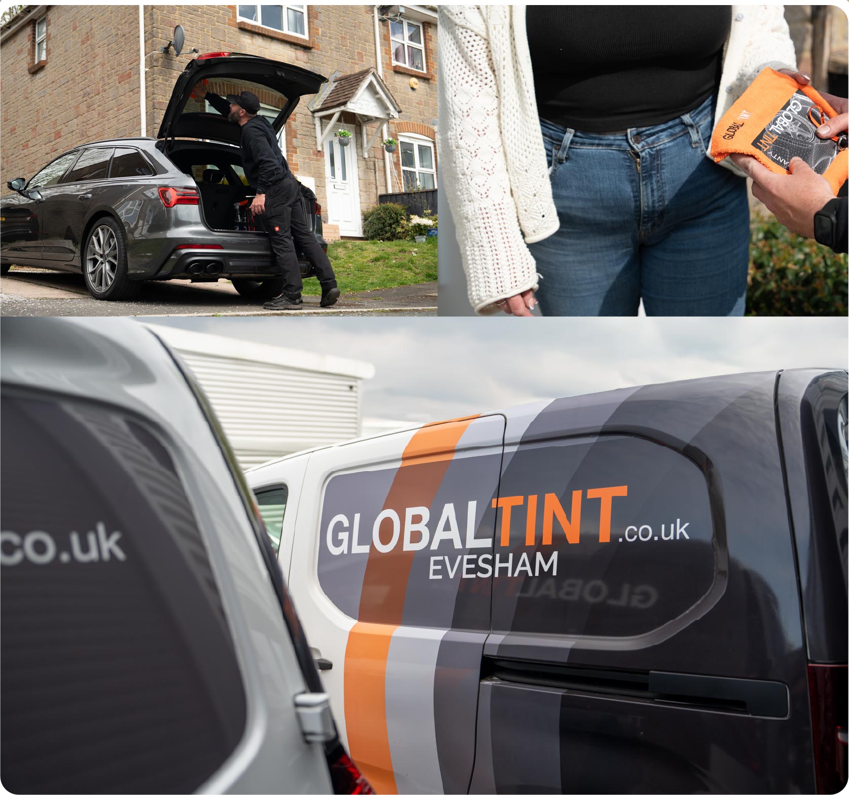 Mobile Window Tinting Expert Working in Evesham