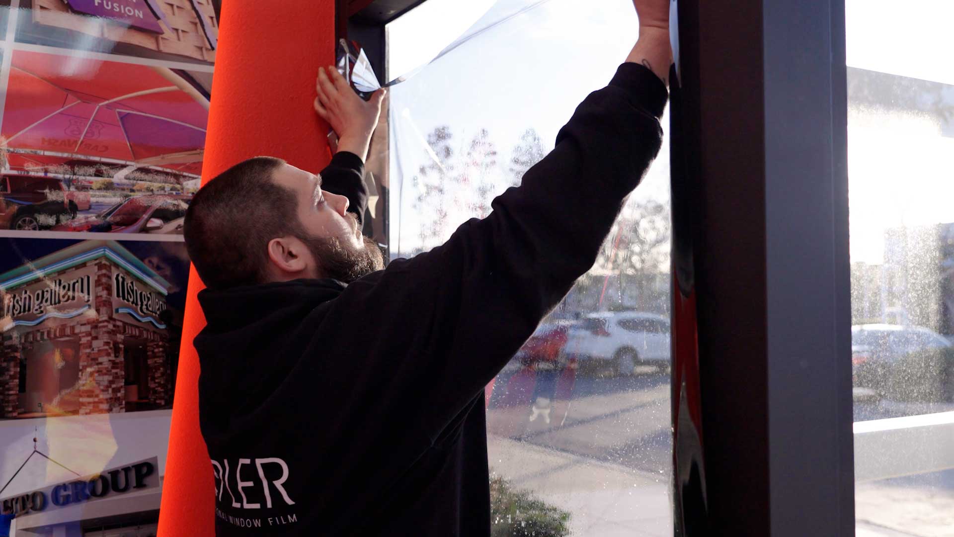 Mobile Tinting Technician from Newport Working On-Site