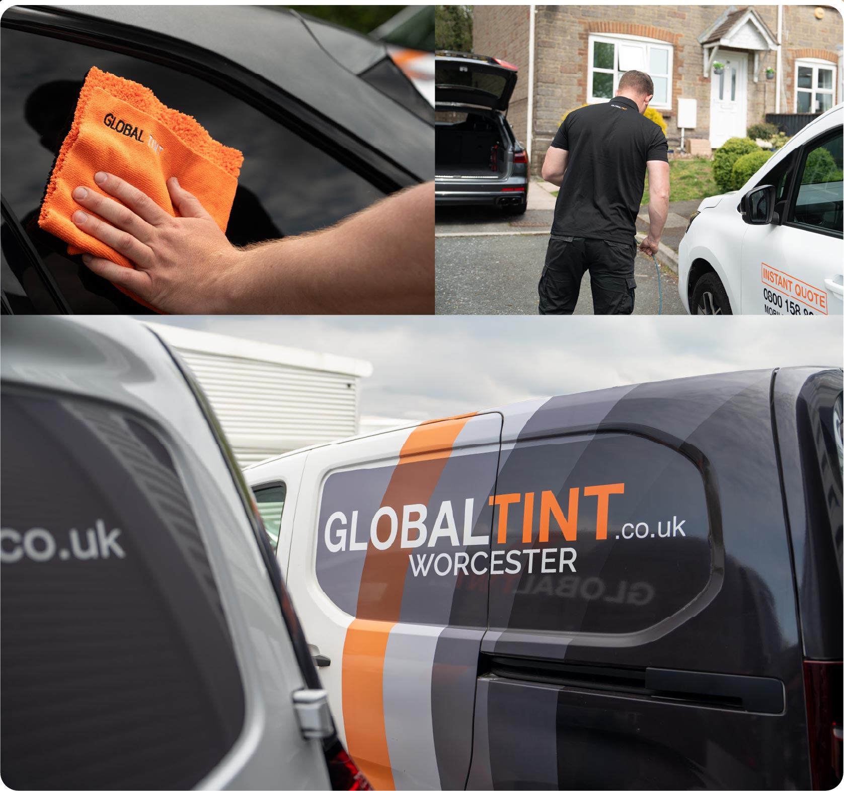 Mobile Window Tinting Expert Working in Worcester