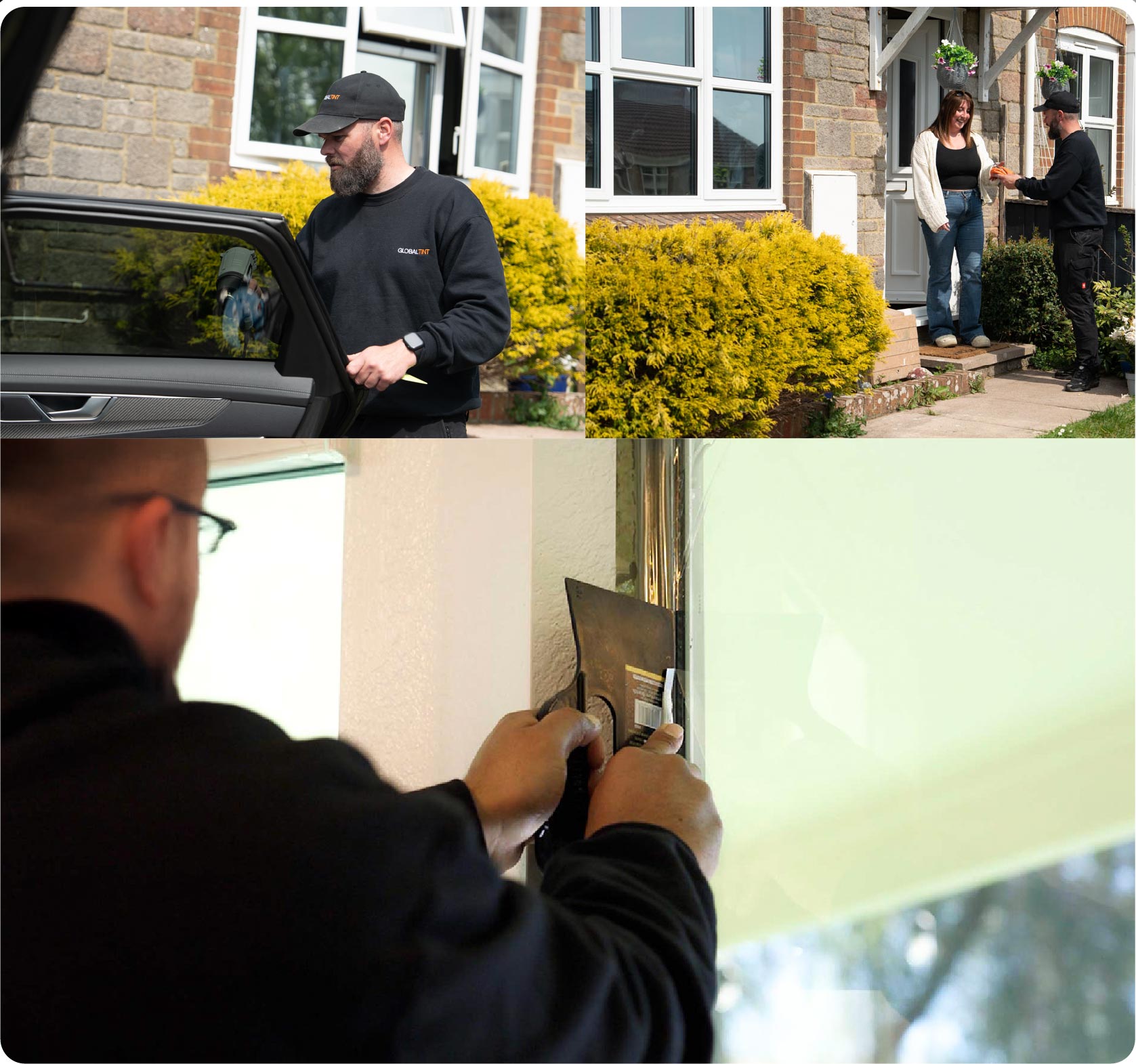 Global Tint Installer Cutting Home Window Film in Barnsley