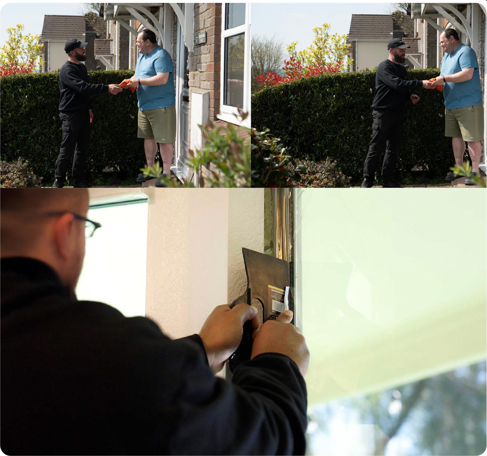 Global Tint Installer Cutting Home Window Film in Bury St Edmunds