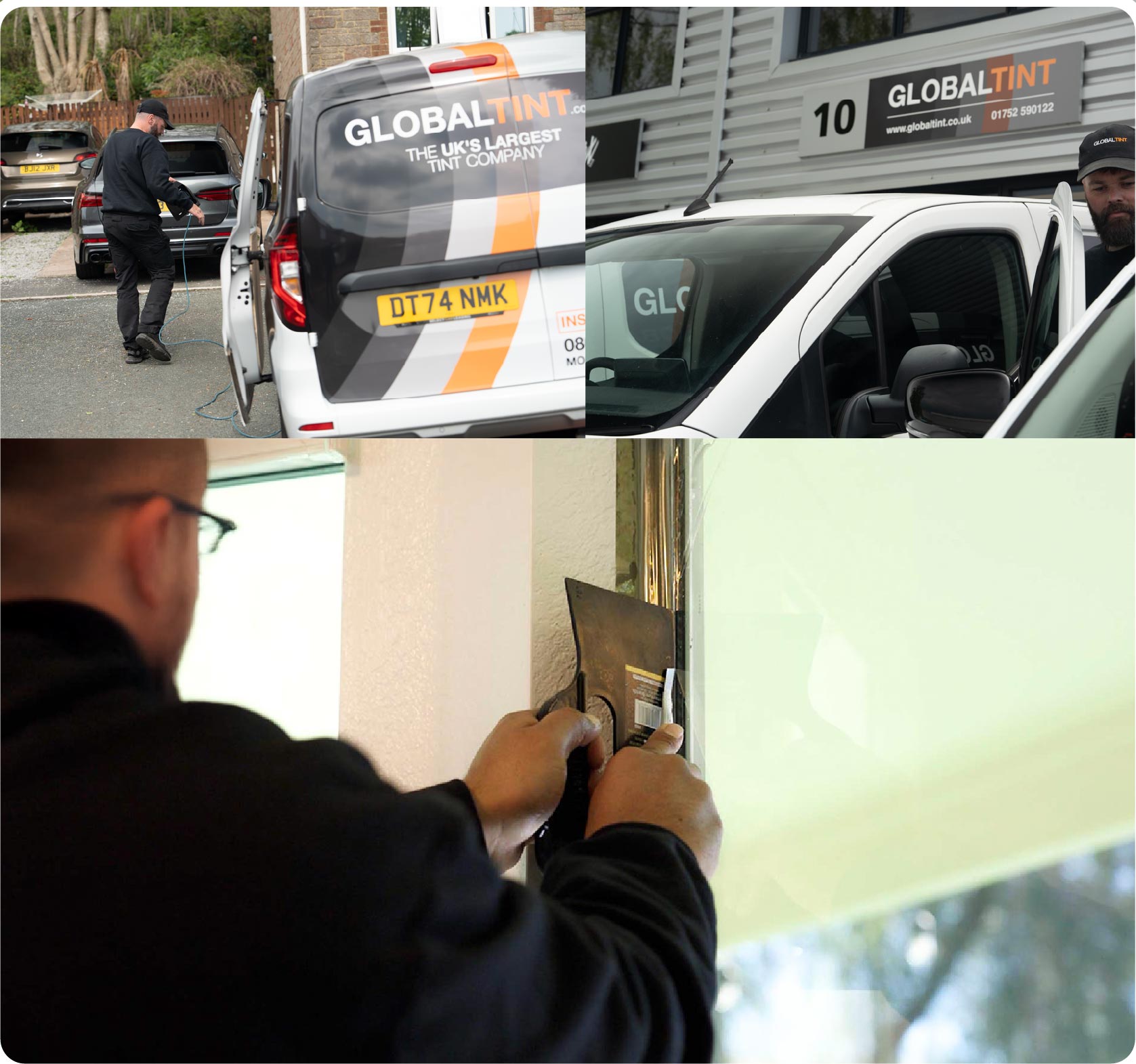 Global Tint Installer Cutting Home Window Film in Christchurch