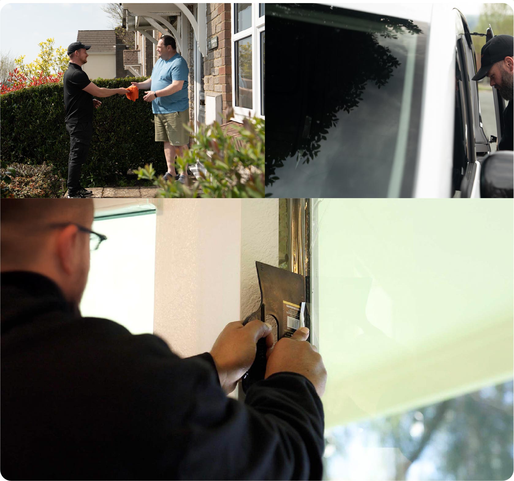 Global Tint Installer Cutting Home Window Film in Doncaster