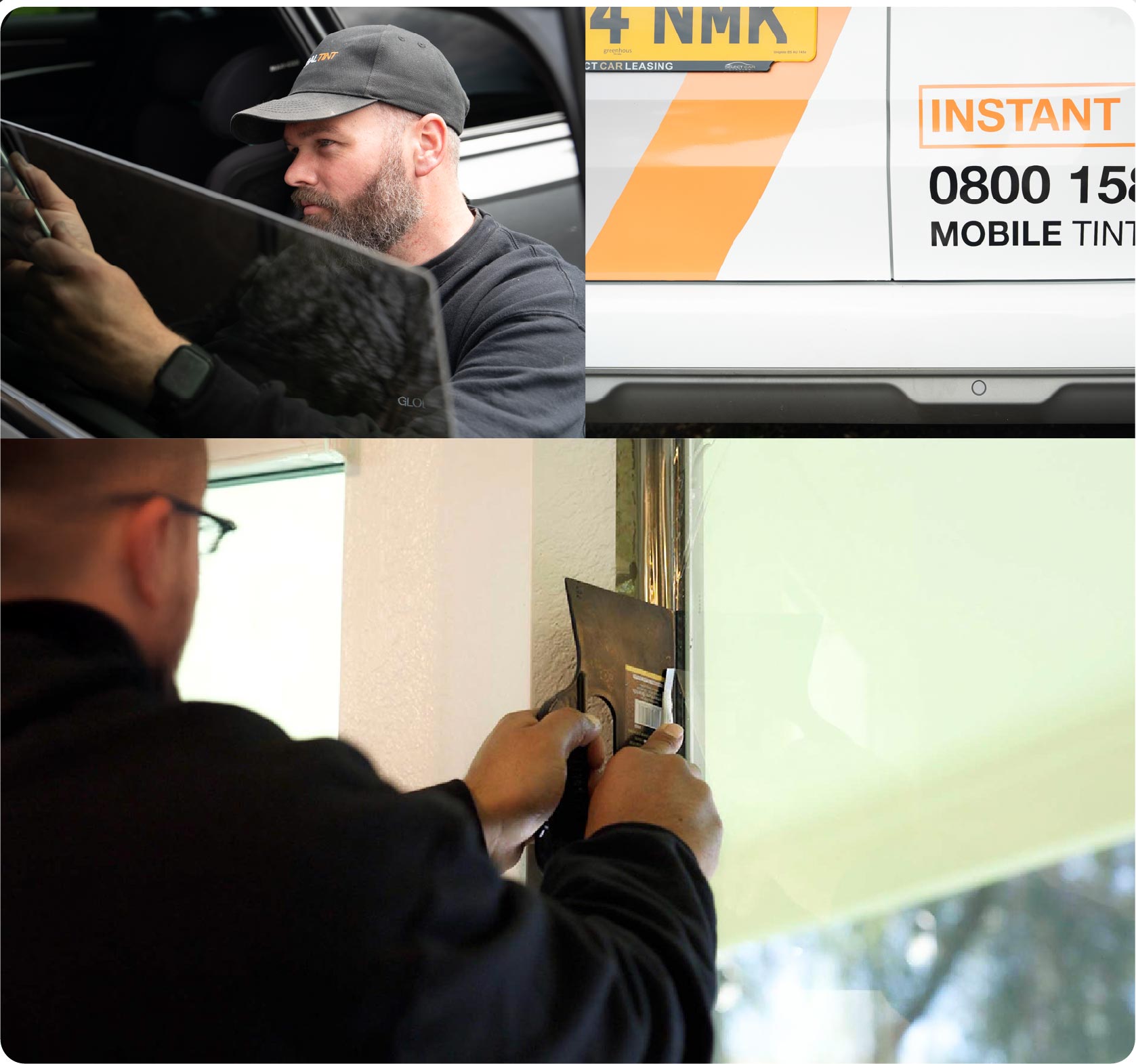 Global Tint Installer Cutting Home Window Film in Northampton