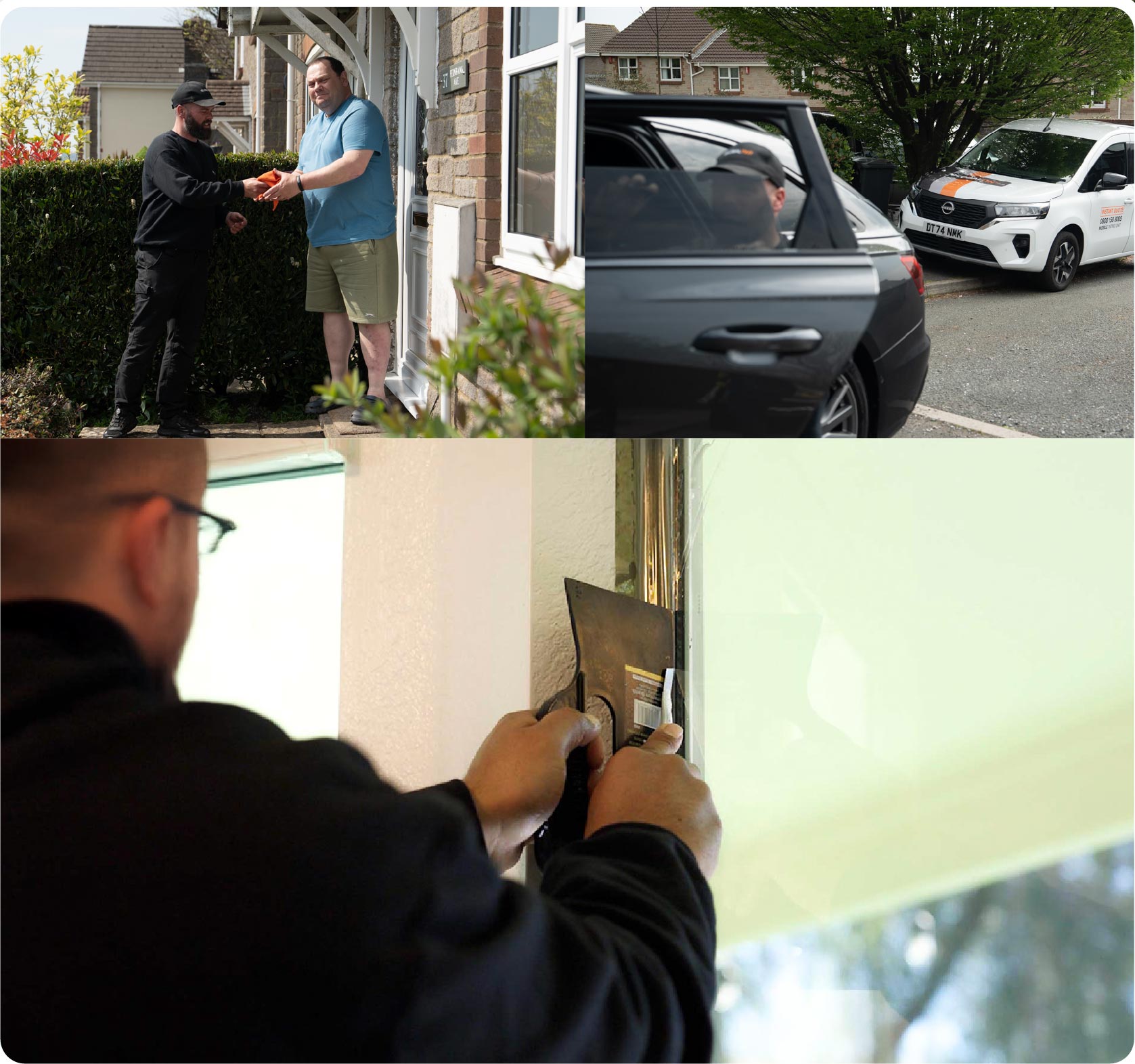 Global Tint Installer Cutting Home Window Film in Salford