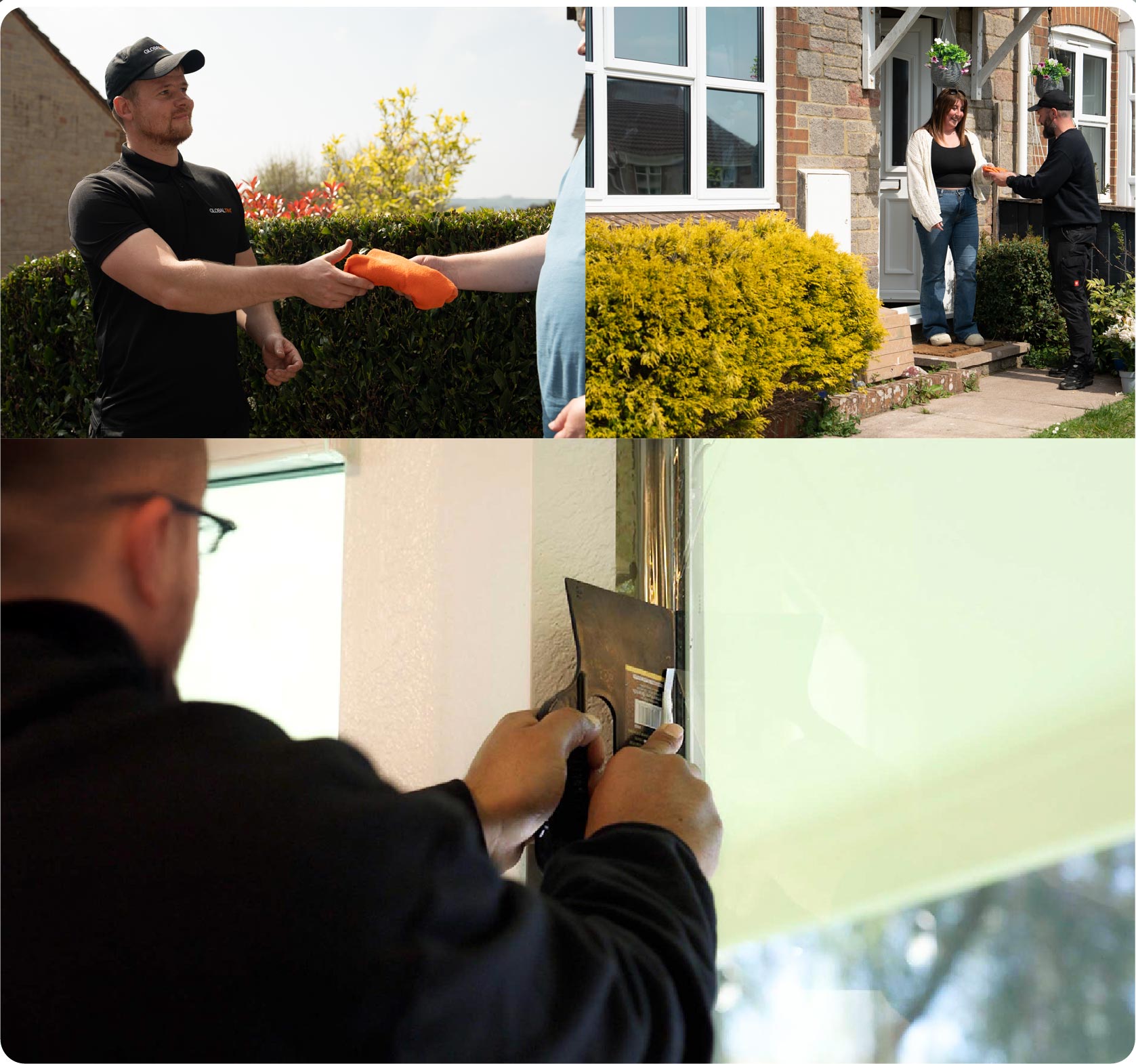 Global Tint Installer Cutting Home Window Film in Stourbridge