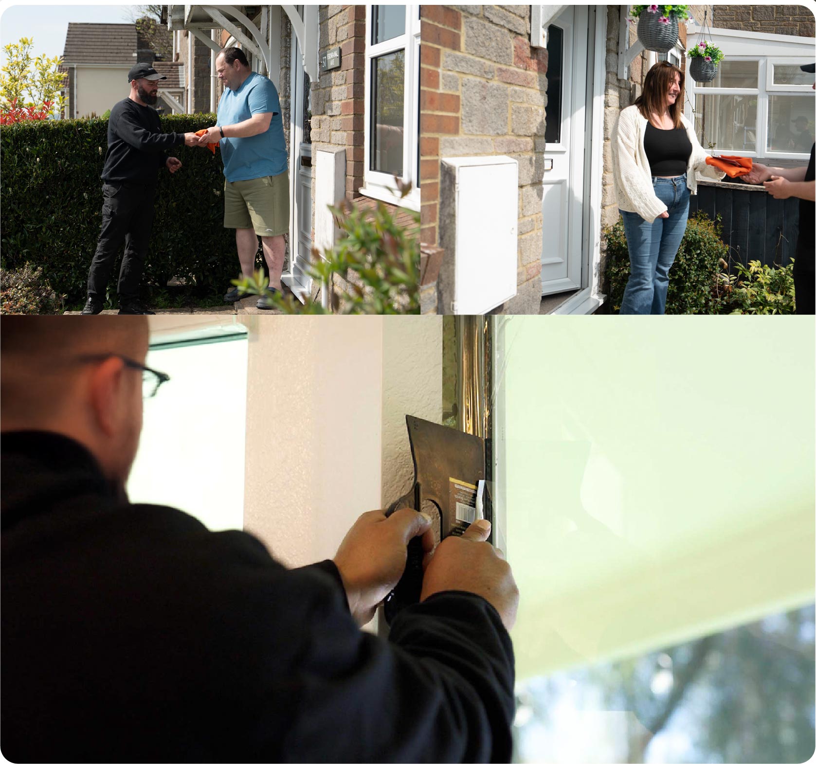Global Tint Installer Cutting Home Window Film in Sutton Coldfield