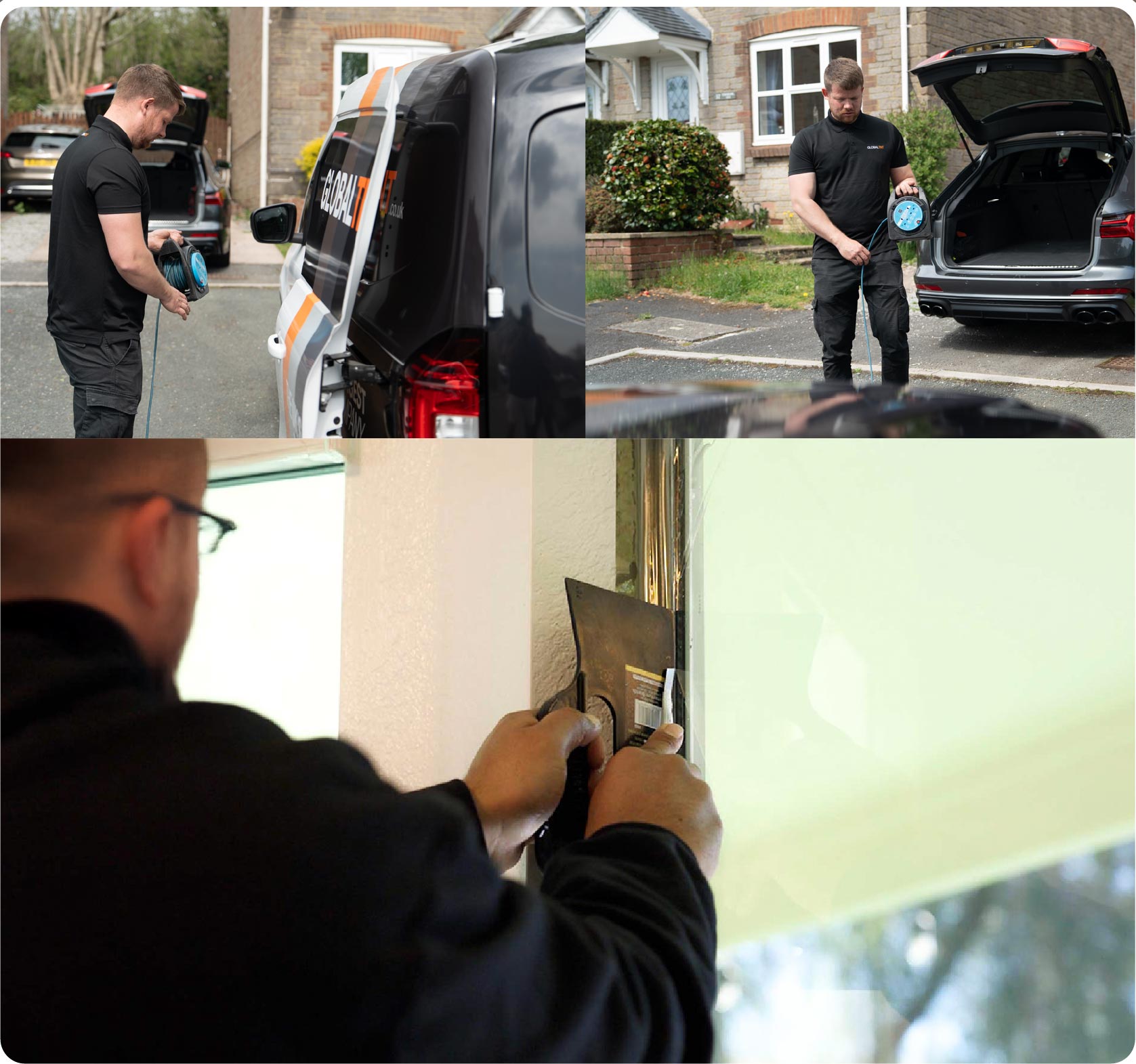 Global Tint Installer Cutting Home Window Film in Tamworth