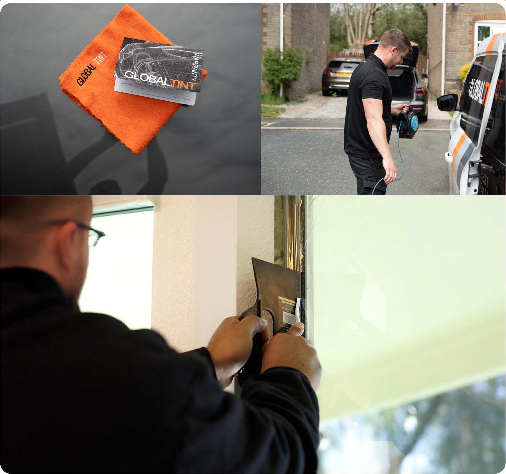 Global Tint Installer Cutting Home Window Film in Torquay