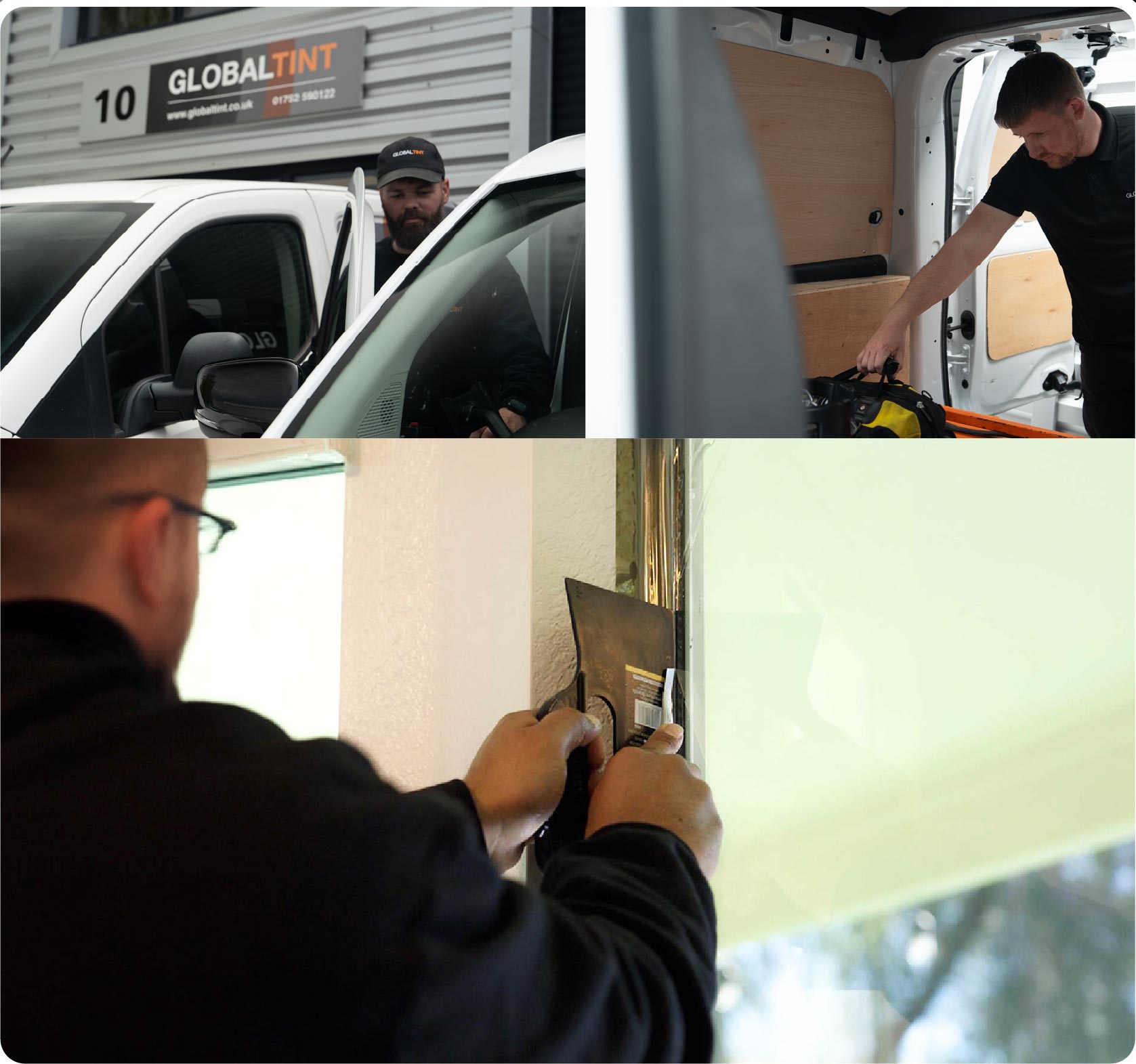 Global Tint Installer Cutting Home Window Film in Worksop